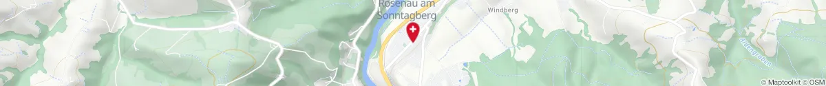 Kartendarstellung des Standorts für Apotheke Rosenau in 3332 Rosenau/Sonntagberg